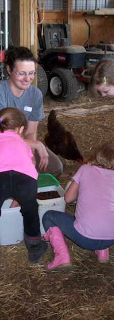 Volunteer and staff at Pretty Pony Pastures